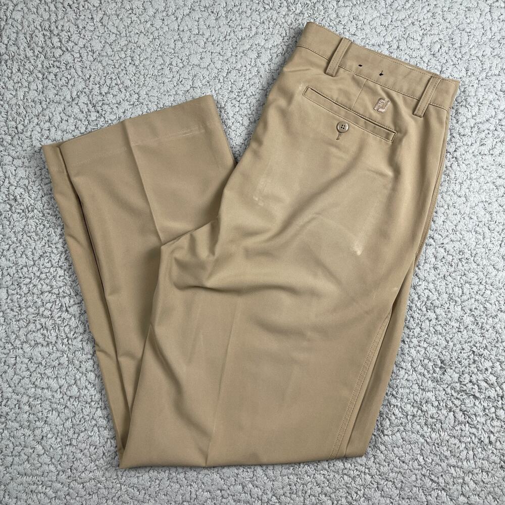 FootJoy Golf Pants Mens 35x30 Tan Performance Stretch Hybrid Flex Casual Flat